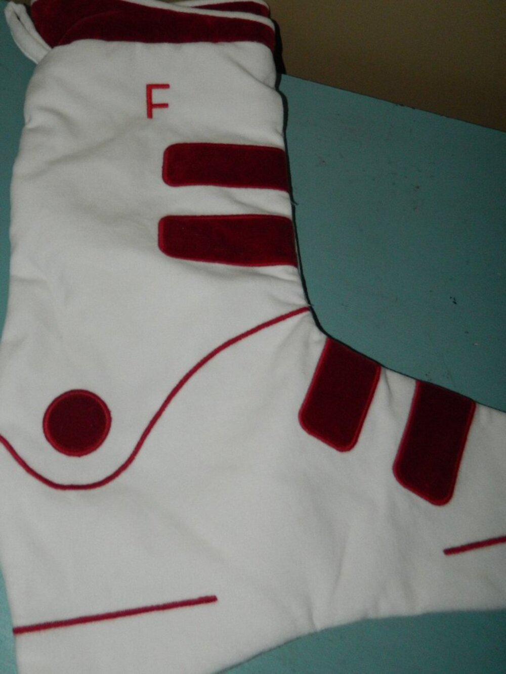 Mark & Graham Ski Boot Christmas Stocking "F" Monogram